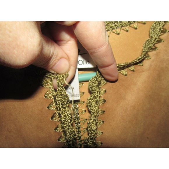 Linea by Louis Dell'Olio Brown 100% Suede Leather Patchwork Boho Jacket Top S - Picture 6 of 12